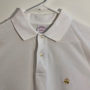 Brooks Brothers white performance polo
